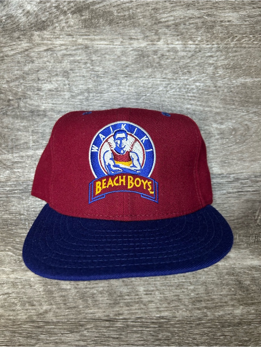 New Era Waikiki Beach Boys 1993 Vintage Hat Size 7 1/8 Pro Model Wool Cap